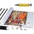 AM ANNA Jigsaw Puzzle Mat Roll Up, Puzzle Saver Store 500 1000 1500 Pieces Felt Puzzle Mat with Inflatable Tube, 3 Elastic Fasteners, Bonus Premium Pump and Storage Bag