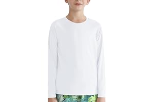 Valcatch Boy's Girls UPF 50+ Sun Protection Shirts Long Sleeve Swim Rash Vests Kids Teens Fishing Hiking Shirt Quick Dry Athletic Performance Active T-Shirt Running Gym Workout Tee Tops