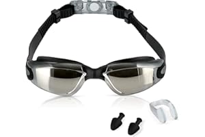 LOCKED DOWN ATHLETICS Swimming Goggles – Superior Anti Fog Goggles for Optimal Vision and Performance – UV Protection, Leak-Proof Adult Swim Goggles - Includes Nose Clip, Ear Plugs and Case