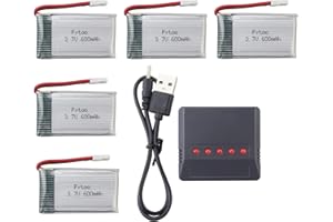 ZYGY 5PCS 3.7V 600mah lipo batería con 5 en 1 Cargador para MJX X708 X708W X709 UDI U45 U45W U42 U42W SYMA X5C X5SW X5SC S5 S5C S5W E32HW SS40 FQ36 T32 T5W H42 CW4