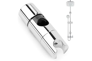 LDERFIV Supporto Doccia, Regolabile Ricambio Supporto Doccetta 18-25 mm ABS Cromo, Accessori Bagno Installazione Semplice per barra scorrevole cromato Saliscendi