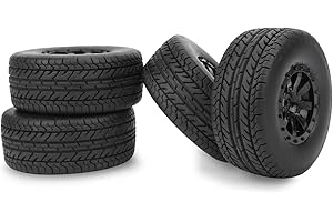 VGEBY 4pcs RC Tyre, Short Racing Truck Tyre RC Car Wheel Type for 1/10 Traxxas Slash (10044)