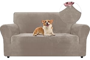 Ystyle Aksamitny Pokrowiec Na Sofę 2-Osobową, Uniwersalny Pokrowce Na Kanapę, Rozciągliwy Ochraniacz Na Kanapę Z Podłokietnikami, Miękki Ochraniacz Na Sofy Dla Kota I Psów, Khaki
