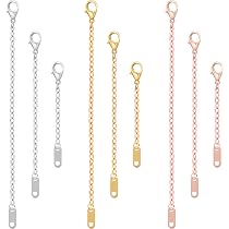 Produktbild von 6 Stück Halskette Kettenverlängerung Silber Gliederkette Gold Halskette