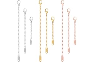 9 Stück Halskettenverlängerungen für Damen, Mabor Abnehmbare Halskette Edelstahl-Schmuckkettenverlängerung für Fußkettchen Armband Halskette (Gold/Silber/Roségold)