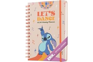 Grupo Erik A5 Academic Diary 2025-2026 Week To View - Disney Stitch Stationery | Back To School Planner 2025-2026 Student, A5 Mid Year Diary 2025 2026 Week View | Stitch Gifts