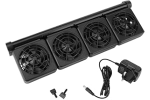 FDIT Aquarium Chillers Fish Tank Cooling Fan Aquarium Cold Wind Chiller Decoration Accessory Heat Dissipation Fans for Salt Fresh Water(4 head)