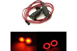 ZuoLan 1 Set 1/10 Echelle RC Crawler Voiture Rouge & Jaune 13mm 2 LEDs Angel Eyes LED Headlight / Taillight