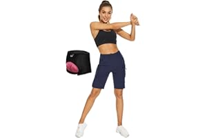 Cycorld Fahrradhose Damen Radhose, Radlerhose mit Innenhose und hochwertigem Sitzpolster, Schnelltrocknend Fahrradhose Damen Mountainbike Shorts Outdoor Shorts
