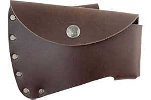Valhalla Gear, Axe Head Sheath Handmade from Full Grain Leather - Protector Case Cover, Hatchet Blade Safety Sleeve, Camping Accessory, Lumberjack Outdoors Work Essentials (Bourbon Brown)