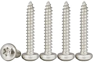 Drenky Tornillos Para Madera de Acero Inoxidable 304 M3x20mm Tornillos de Cabeza Plana Torx 100 piezas Tornillos Autotaladrantes Rosca Completa