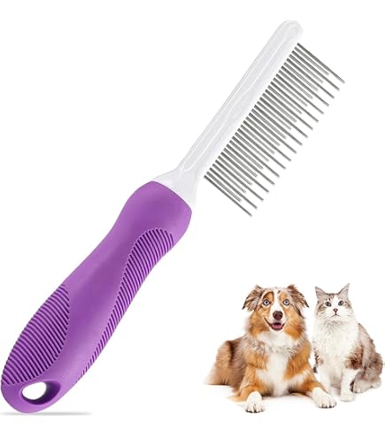 Ferplast Peine Para Perros Y Gatos De Pelo Largo - Púas Redondeadas, Mango Ergonómico 20cm