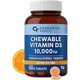 Carbamide Forte Vitamin D3 Tablets 10000 IU | Vitamin D Supplements For Women & Men - Cholecalciferol | Vitamin D Tablets For