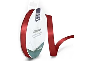Vaessen Creative Ruban Satin - Rouge - 100 m x 9 mm - Bolduc - Biais de Couture - pour Cadeau, Emballage, Bouquet Mariage, Cheveux et Ballon