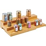 mDesign Gewürzregal für Küchenschrank – bis auf 76 cm Breite ausziehbares Küchenregal für Ordnung in der Küche – praktischer 
