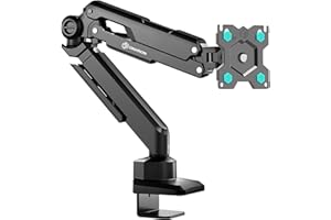 ‎ONKRON ONKRON Pojedynczy uchwyt biurkowy do ekranów 13-34 cali, do 10 kg, ramię monitora PC, sprężyna gazowa, 75 x 75 i 100 x 100 VESA, pełny ruch, czarny