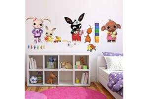 kina - B_R0005 Adesivi Murali Bambino Ecologici e Anallergici Soffice Effetto Tessuto Riposizionabile Bing Cartoon Flop Pando Sula Decorazione Muro Neonato Cameretta Asilo Nido Carta da Parati Adesiva