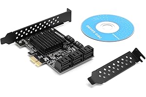 ASHATA PCIE SATA Card,PCI-E to SATA3.0 Controller Expansion Board 8-Port SATA3.0 Interface Expansion Card,PCI-E SATA Adapter Card Fit For 7/8/XP/10