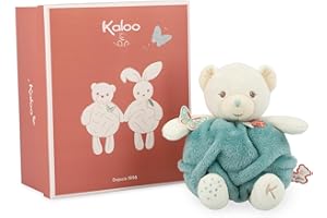 KALOO - Piuma - Bolla d'amore Orso Verde - Orso di peluche morbido 23 cm - Piccolo peluche bambino - Sviluppa il tatto - Bella scatola regalo personalizzabile - Dalla nascita, K214000