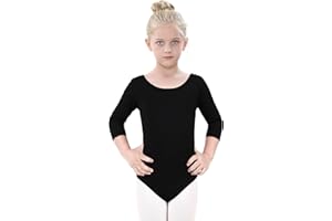 Kefiyis Body Danza Classica Bambina Balletto Body Leotards Body Ginnastica Artistica Costumi Cotone 3/4 Maniche Lunghe