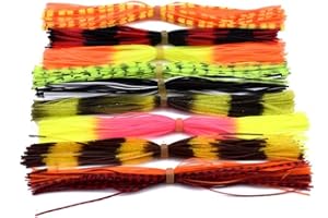 PHAD FISHING Lot de 12 paquets de 50 brins en silicone pour leurres de pêche en caoutchouc pour calamars