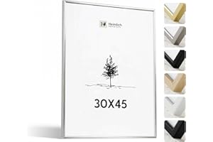 Heimlich® - Ramka na zdjęcia - 30 x 45 cm, metal aluminiowy, srebrny - mała ramka na plakat z osłoną z tworzywa sztucznego - tylko stojak ścienny