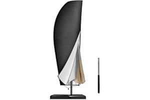 Reinalin Sonnenschirm Schutzhülle mit Stab, Ampelschirm Schutzhülle 2 bis 4 M Schirmhülle, Wetterfeste, UV-Anti, Winddicht und Schneesicher, Outdoor Abdeckung Sonnenschirm(280 X 30/81 / 45 cm)
