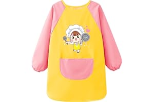 MESU Kids Art Smocks Long Sleeve Apron Waterproof Artist Painting Children Apron