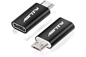 ABRITY Adaptador USB C hembra a micro USB macho, 2 unidades, cargador rápido, extensor de enchufe para Xbox Kindle, Samsung Galaxy Nexus