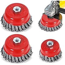 Spazzole Acciaio Carbonio Spazzole A Disco In Filo Di Acciaio - 115 Mm, Foro M14, Per Smerigliatrice Angolare, Confezione Da 3 Smerigliatrice Angolare 115 - Foto 5