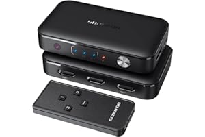 Przełącznik HDMI 4K 3 w 1, rozdzielacz SOOMFON HDMI 3 na 1, przełącznik HDMI z pilotem zdalnego sterowania, 4K, 3D, HDR do Fire Stick, TV, PC, konsoli do gier, Switch, PS5/4, Xbox, odtwarzacza Blu-Ray