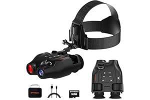 ‎GTMEDIA Nachtsichtbrille, Kopfmontage, freihändiges Nachtsicht-Fernglas, wiederaufladbare Digitale Infrarot-Ansicht, Foto- und Videoaufnahme für Jagd mit 16 GB TF-Karte