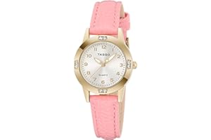 TASGO Women's Leather Quartz Watch Easy Read Watch with Diamond Luminous Waterproof Fashion Wristwatch for Women Ladies Girls
