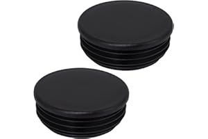 SKIR'CO Inserti per tubi rotondi da 76 mm, tappi per pali di recinzione, tappi per tubi in plastica nera, tappi per tubi, colore nero RAL 9005, 2 pezzi