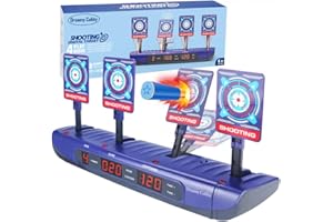 DREAMY CUBBY Cible pour Nerf,Cible D'effet Sonore et Intelligent à Automatique pour Les Pistolets Nerf N-Strike Elite/Mega/Rival jouets pour 5 6 7 8 9 10 11 12 ans enfants garçons cadeaux d'anniversaire Paques