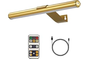 VIGMOJ Trådlös bildbelysning, batteridrift, uppladdningsbar målning med fjärrkontroll, metallkonst-ljusdisplaylampa, 3 lägen, dimbar darttavla lampa med timer för ramgalleri, 300 LM