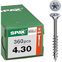 SPAX Universalschraube, 4,0 x 30 mm, 200 Stück, Kreuzschlitz Z2, Senkkopf, Vollgewinde, 4CUT