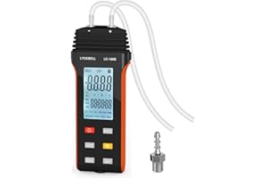 LYCEBELL LC-189B Manometer, Digital Differential Pressure Gauge,Large Range Measurement, with Backlight Display, Suitable for HVAC Measurement, Gas Pressure System Troubleshooting(Black+Orange)