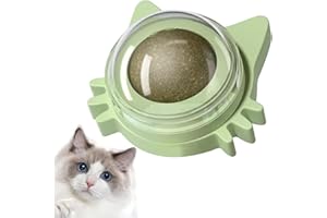 Fransande Boule D'herbee À Chat Murale pour Chats, 1 Pièce, Boules D'herbee À Chat Léchables, Balles Comestibles, Jouets pour Chats, Calme L'anxiété Et Le Stress du Chat, Jouet Dentaire pour Chat