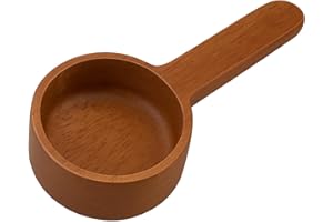 LAYBA Set de cuillères à café en bois de noyer foncé et hêtre, cuillère à café, portionneur pour haricots moulus, expresso et thé aux herbes (bois de noyer, 20 ml)