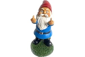 Kaicurh Nain De Jardin,15cm Statue De Nain De Jardin Humour Exterieur, Nain De Jardin Doigt d'honneur, GNOME De Jardin en Résine Exterieur pour Home Pelouse Backyard Decor, Palette Complète De Couleur