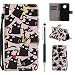 Produktbild Schutzhülle für Moto G5 Plus Hülle, ZCRO Flip Case Leder Tasche Hülle mit Muster Bunt Kartenfach Magnet Standfunktion Strap Cover Multifunktion Wallet Design im Bookstyle Etui Handy Hüllen Schale und Glitzer Stift für Motorola Moto G5 Plus (Katzen)