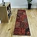 Milan Red, Brown, Orange & Grey Traditional Runner Rugs 1572-S52 - 8 Sizes