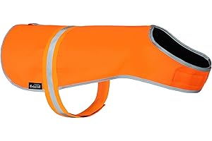 My Furry Friend Dog High Vis/Hi-Vis Reflective Safety Waterproof Fleece Coat | Fluorescent Jacket for Night Walks | Keep Your Dog Safe From Cars, Cyclists & Hunting Accidents | 5 Sizes | (L, Orange)