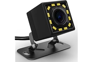 CUQI Telecamera Posteriore, Telecamera di Retromarcia per Auto con Visione Notturna Ultra HD a 12 LED, Angolo di Visione di 170°, Impermeabile, Universale a 12 V per Auto/Camion/SUV/RV/Pickup