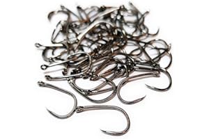Fly Tying Scotland Pack of 50 Barbless Blob Fly Tying Hooks Upturned Point for Better Hold - Corrosion Resistant Super Sharp and Strong Fishing Hook 8, 10