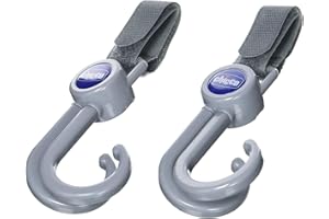 BOPPY Chicco Ganchos universales para sillas de paseo, especial bolsas, color gris