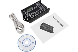 MAGT Tiempo programable 1Set DC12/24V 20A Temporizador Digital programable 5 Canales Controlador de Tiempo LED programable Ajustable en Color con CD Cable USB Controlador Led Controlador