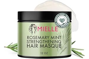 Mielle Rosemary Mint Strengthening Hair Mask for Damaged Hair - Deep Conditioning Treatment Enriched with Biotin, Honey & Coconut Oil - Helps Encourage Longer, Healthier Strands, 340 ml (Pack of 1)