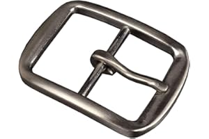 Hao Run - Fibbia ad ardiglione in acciaio inox per cintura in pelle da uomo, 40 mm